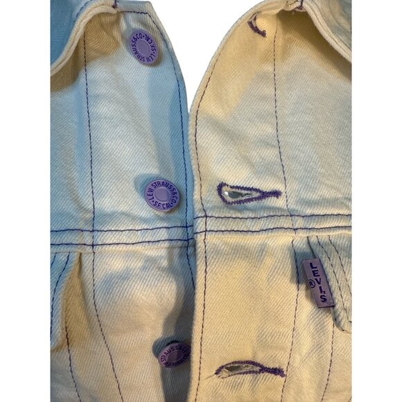 Levis x Deepika Padukone Colab White Denim Jacket with Purple Accents NWT - Picture 4 of 10